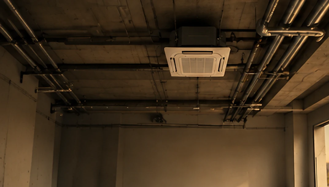 Serviço de infraestrutura de ar-condicionado em obra